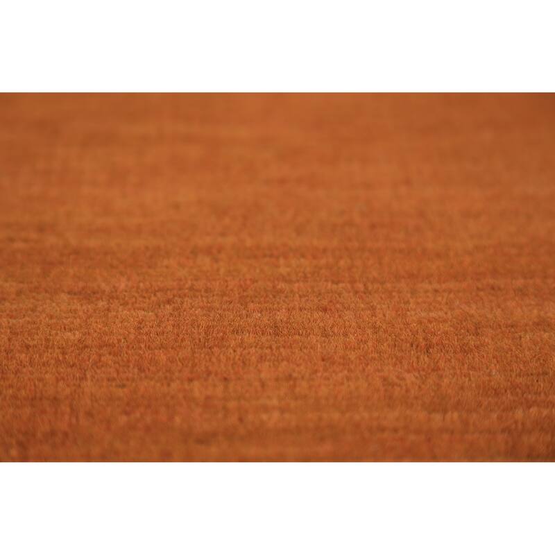 Orange Gabbeh Modern Rug Hand-Knotted Wool Carpet - 3'11" x 5'10"