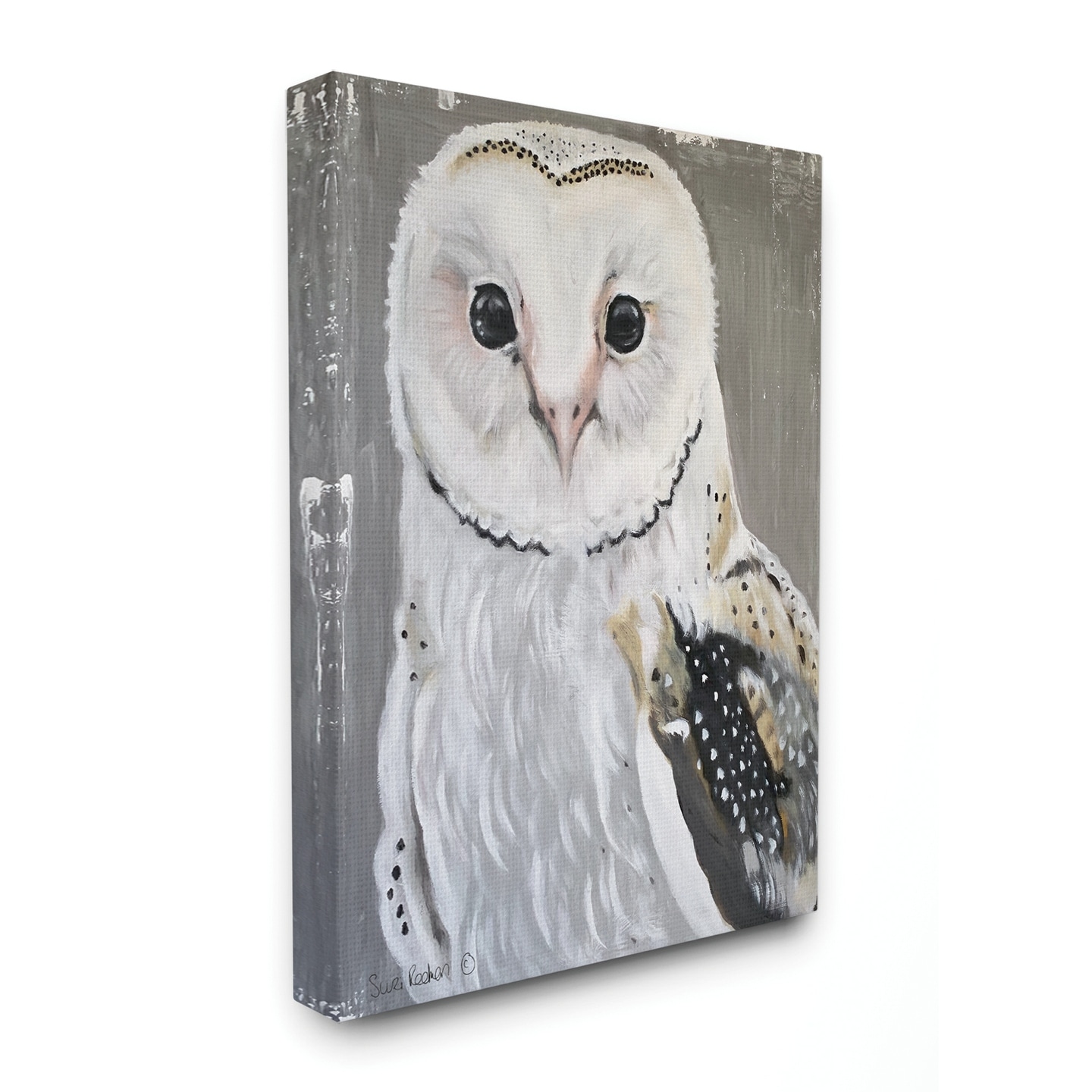 Shop Stupell Industries Owl Portrait White Grey Animal Painting
