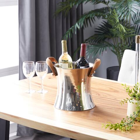 Silver Stainless Steel Contemporary Wine Holder 10 x 11 x 9 - 11 x 9 x 10
