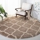 preview thumbnail 43 of 145, SAFAVIEH Hudson Shag Ariola Trellis 2-inch Thick Rug 3' Round - Beige/Ivory