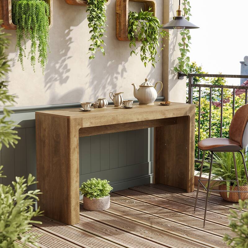 63" Long Bar Table for Kitchen, Dining Room, Wooden Counter Height Bar Table