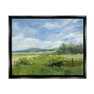 Stupell Countryside Landscape Painting Framed Floater Canvas Wall Art ...