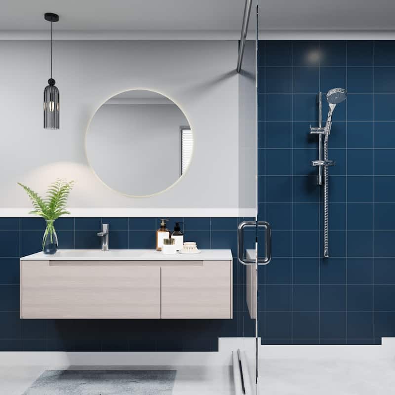 Merola Tile Monocolor Premium Noche 7-7/8" x 7-7/8" Ceramic Floor and Wall Tile