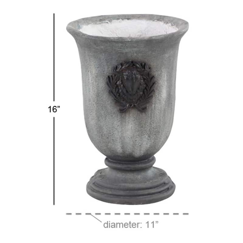 Grey Resin Rustic Planter 16 x 11 x 11 - 11 x 11 x 16Round