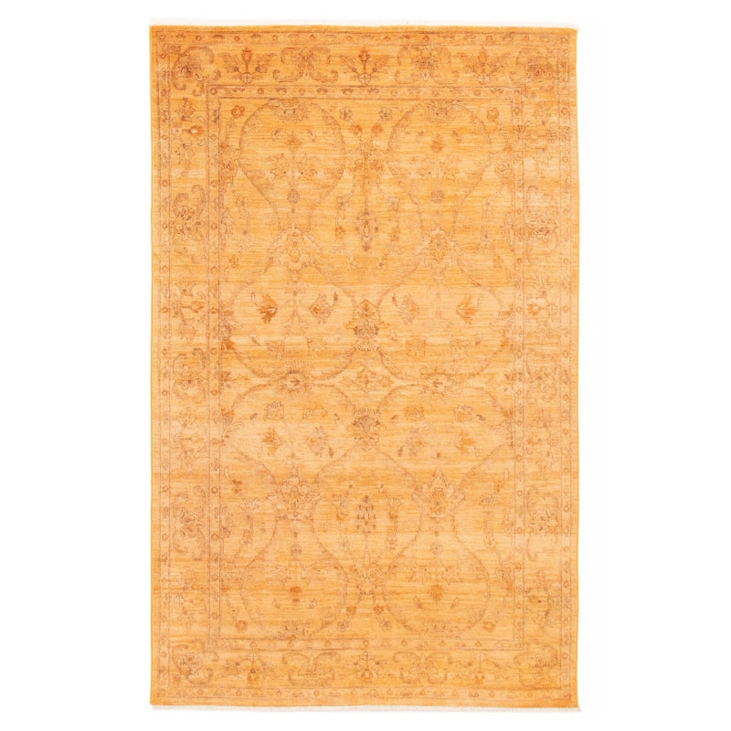 ECARPETGALLERY Hand-knotted Vibrance Light Orange Wool Rug - 5'8 x 9'2 - Light Orange - 5'8 x 9'2