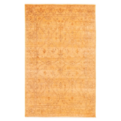 ECARPETGALLERY Hand-knotted Vibrance Light Orange Wool Rug - 5'8 x 9'2