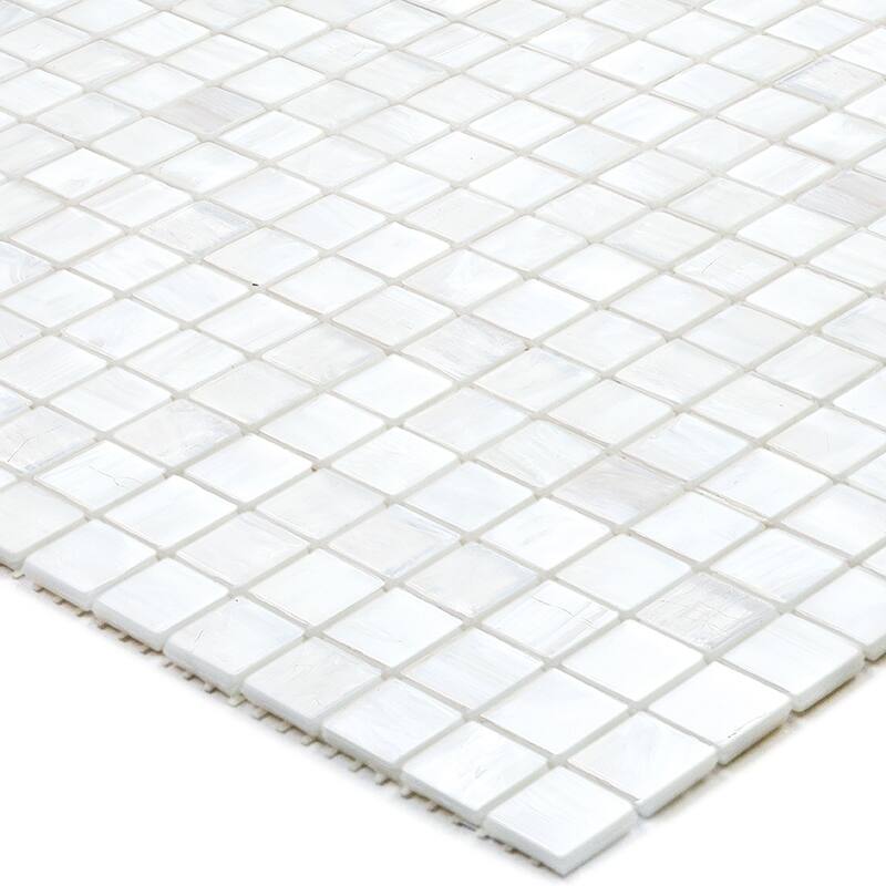 Apollo tile 12" x 12" Skosh Glossy White Dove Glass Tile (18.69 sq ft/case) - 20 Pack