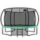preview thumbnail 3 of 12, 14 ft. Green Round Outdoor Trampoline with Safety Enclosure Net and Ladder