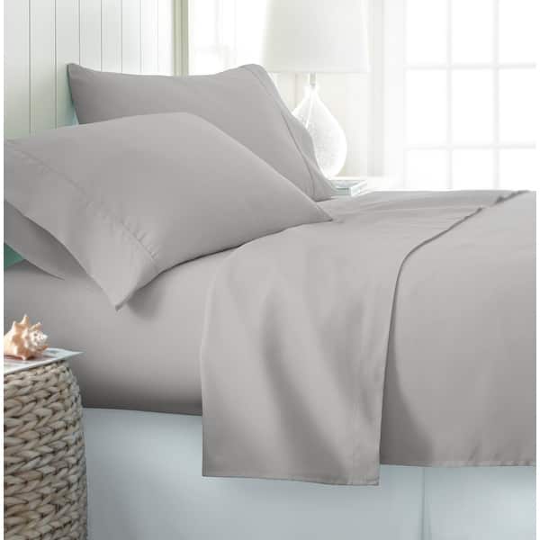 Becky Cameron Ultra-Soft Deep Pocket 4 Piece Bed Sheet Set - California King - Light Gray