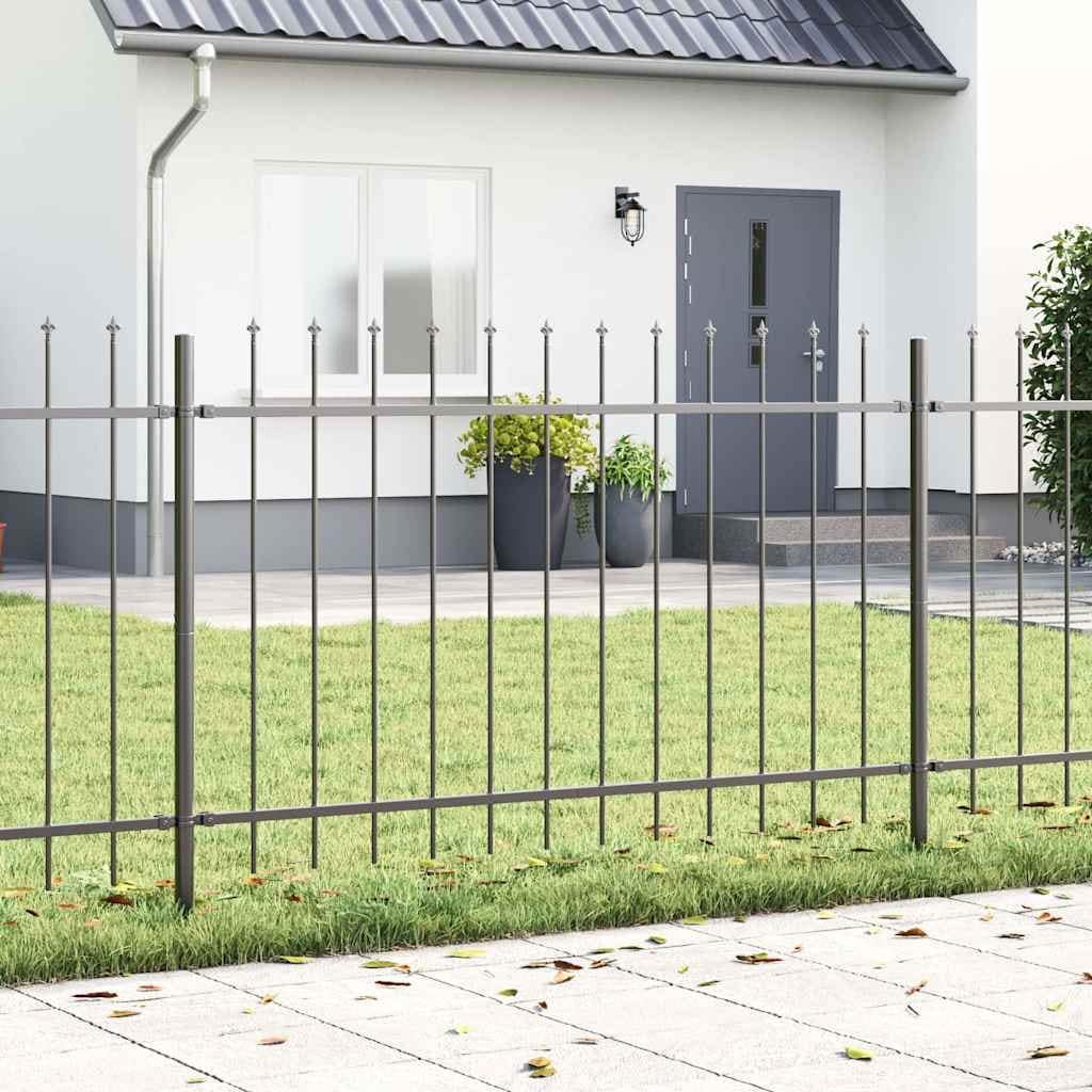 vidaXL Garden Fence Grey Powder-coated Steel