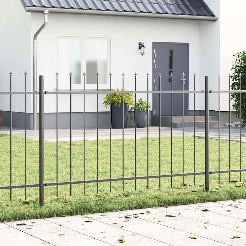 vidaXL Garden Fence Grey Powder-coated Steel - 401.58 in/ 47.24 in