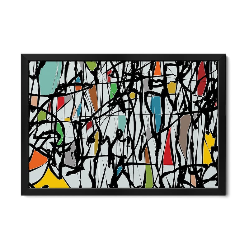 Pollock Wink III Premium Framed Poster by Angel Estevez - Black - 24x16x1