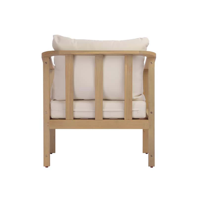 Christopher Knight Home - Modern 26.38" Deep Seat Outdoor Patio Club Chair with Ergonomic Slatted Backrest & Soft Cushion