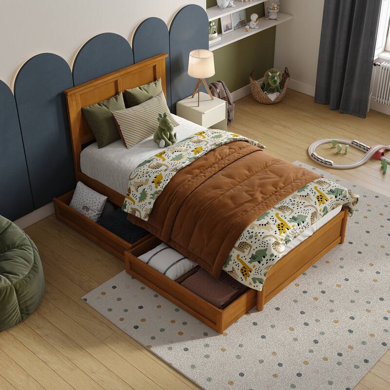 Felicity Platform Bed with Panel Footboard and Storage Drawers