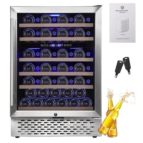 51-bottle Wine Cooler Refrigerator Dual Zones Wine Fridge - Bed Bath ...