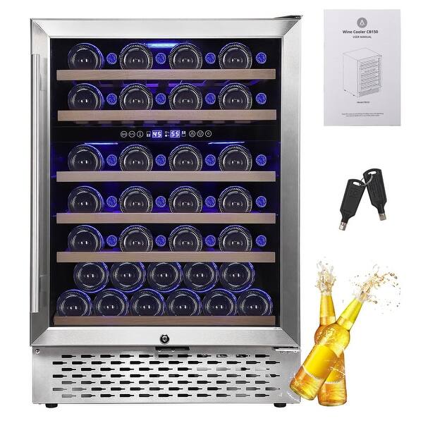 51bottle Wine Cooler Refrigerator Dual Zones Wine Fridge Bed Bath