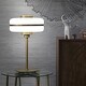 preview thumbnail 2 of 1, Metal 14" Glass Saucer Table Lamp, Gold