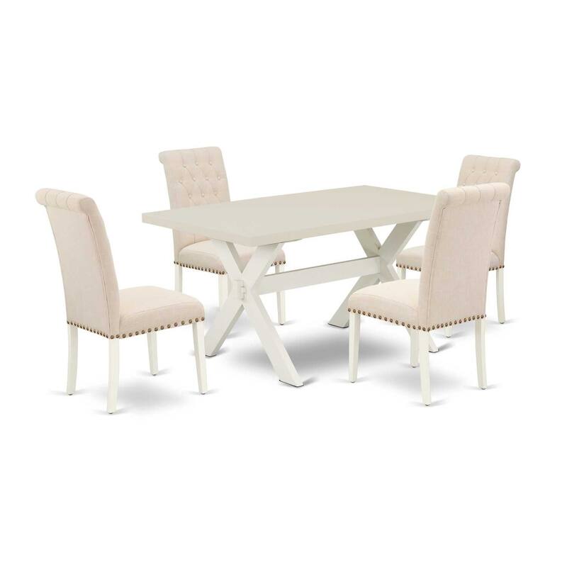 5-Piece Dinette Set - Modern Dining Table with 4 Chairs - 72