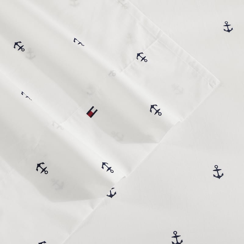Tommy Hilfiger Printed Cotton Percale Sheet Set