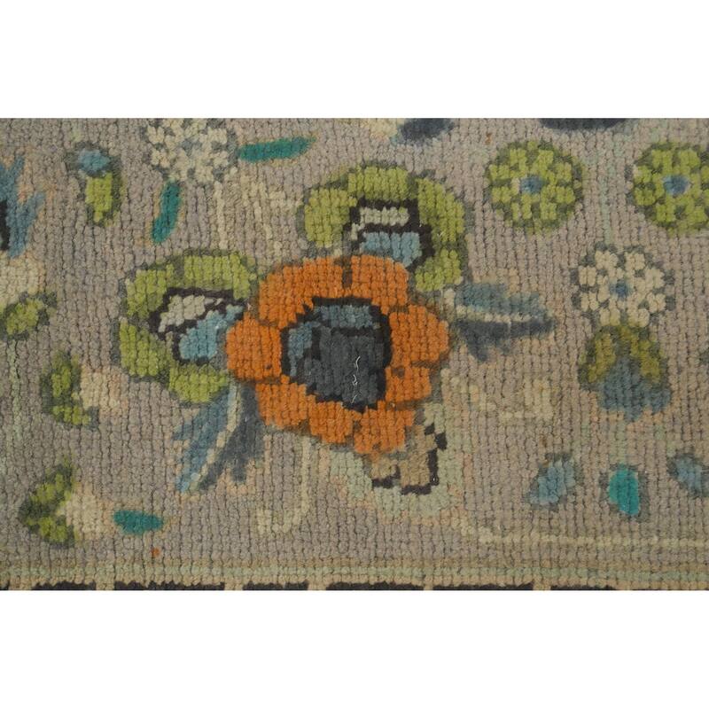 Hand Knotted Oriental 100% Wool Carpet Traditional Floral Brown Tabriz Area Rug - 13' 0'' X 10' 0''