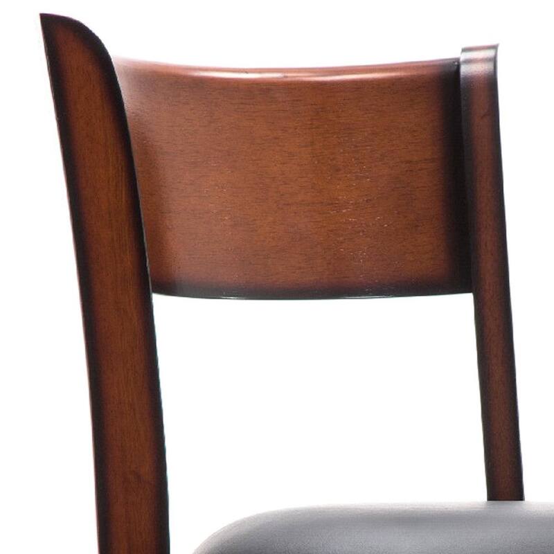29 Inch Swivel Bar Stool, Solid Wood, Bonded Leather - 19.5 L x 18 W x 43.5 H
