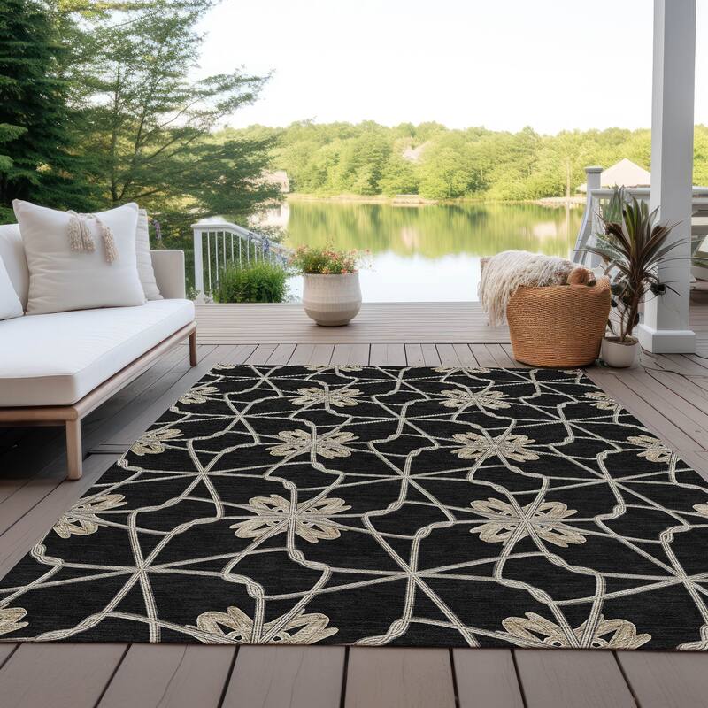 Machine Washable Indoor/ Outdoor Chantille Contempoary Whimsy Rug