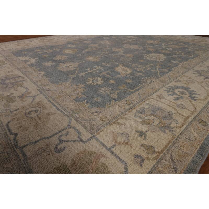 Floral Oushak Turkish Area Rug Handmade Wool Carpet - 8'1"x 9'10"