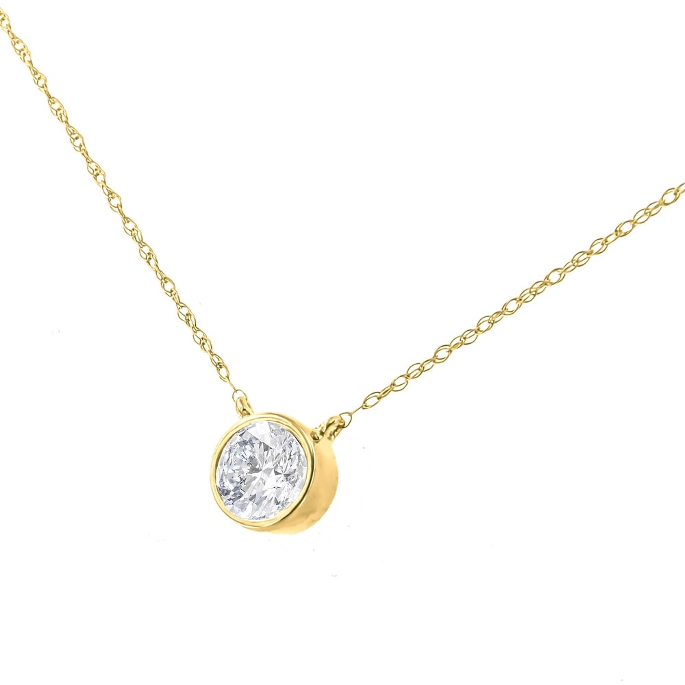 1/3 cttw. Sonia Jewels 10K Yellow Gold Channel Set Black & White Oval Diamond Pendant Charm