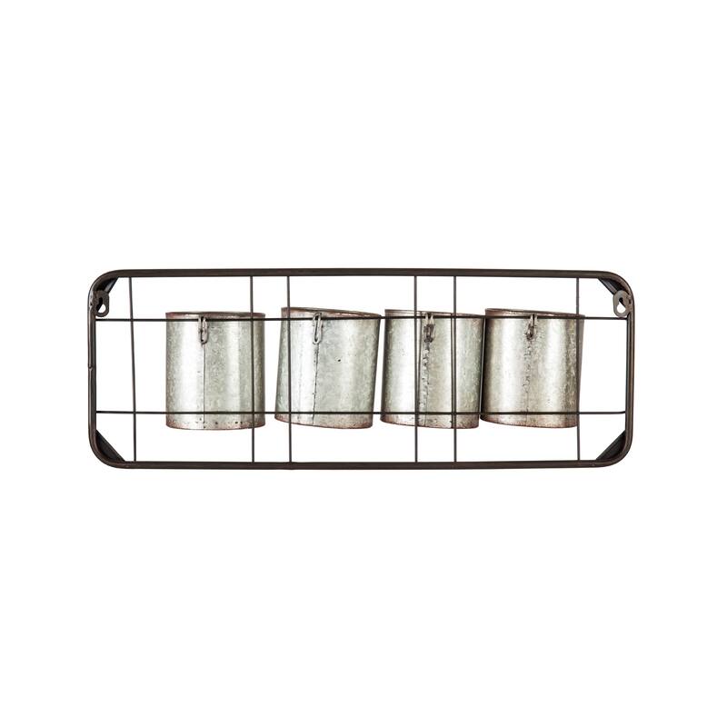LOVE Galvanized Metal Pockets Wall Planter