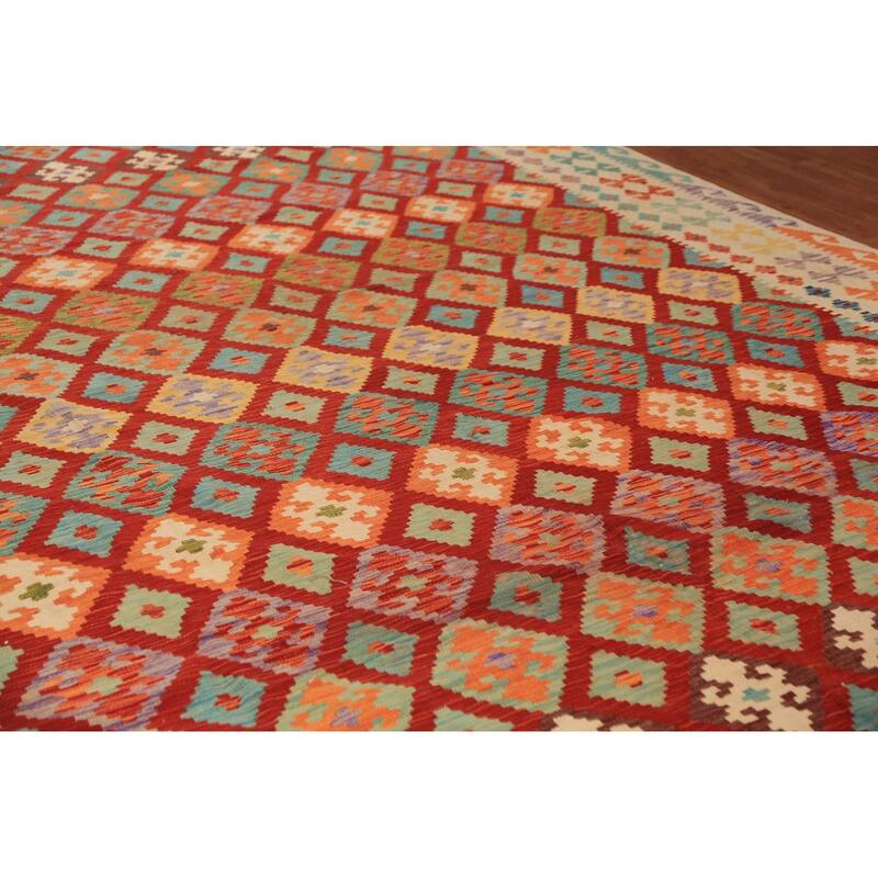 Kilim Oriental Large Rug Hand-Woven Bedroom Wool Carpet - 10'0"x 16'3"