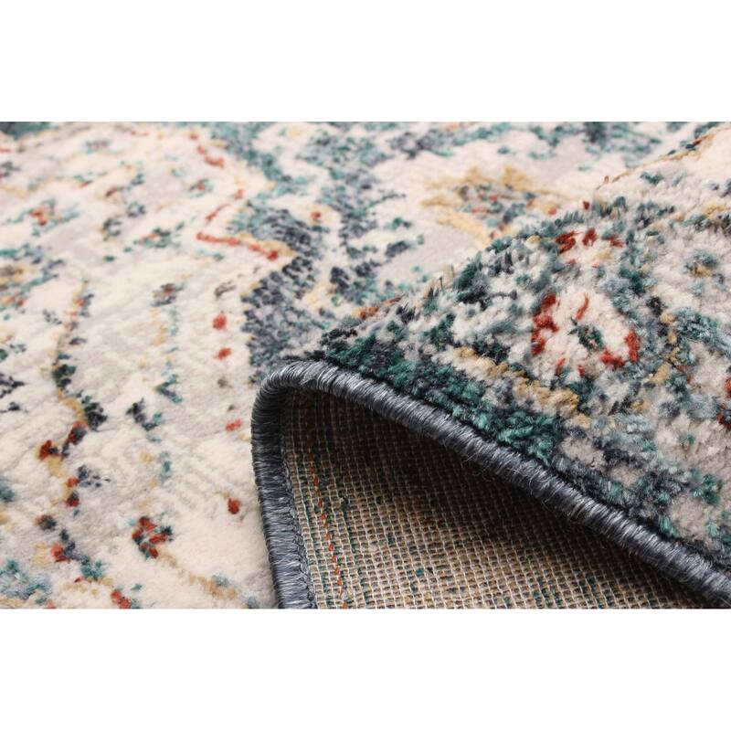 ECARPETGALLERY Machine Woven Legacy Teal Area Rug