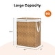 preview thumbnail 24 of 22, Laundry Hamper with Lid, Synthetic Rattan Clothes Laundry Basket with Lid and Handles, Foldable, Removable Liner