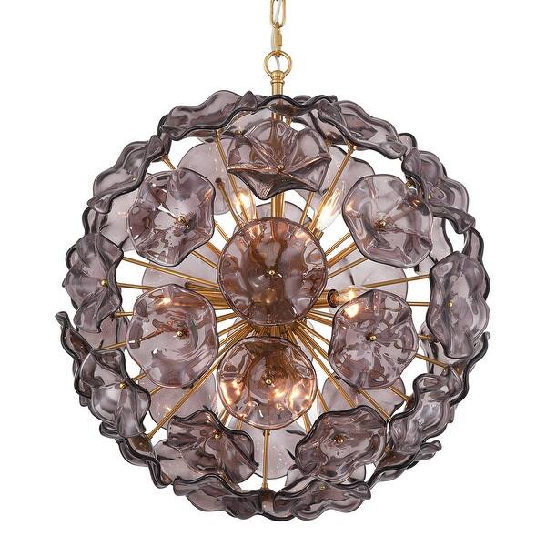 slide 2 of 11, Crystorama Lighting Group ESM-4006 Esme 9 Light 23" Wide Sputnik Smoked Glass