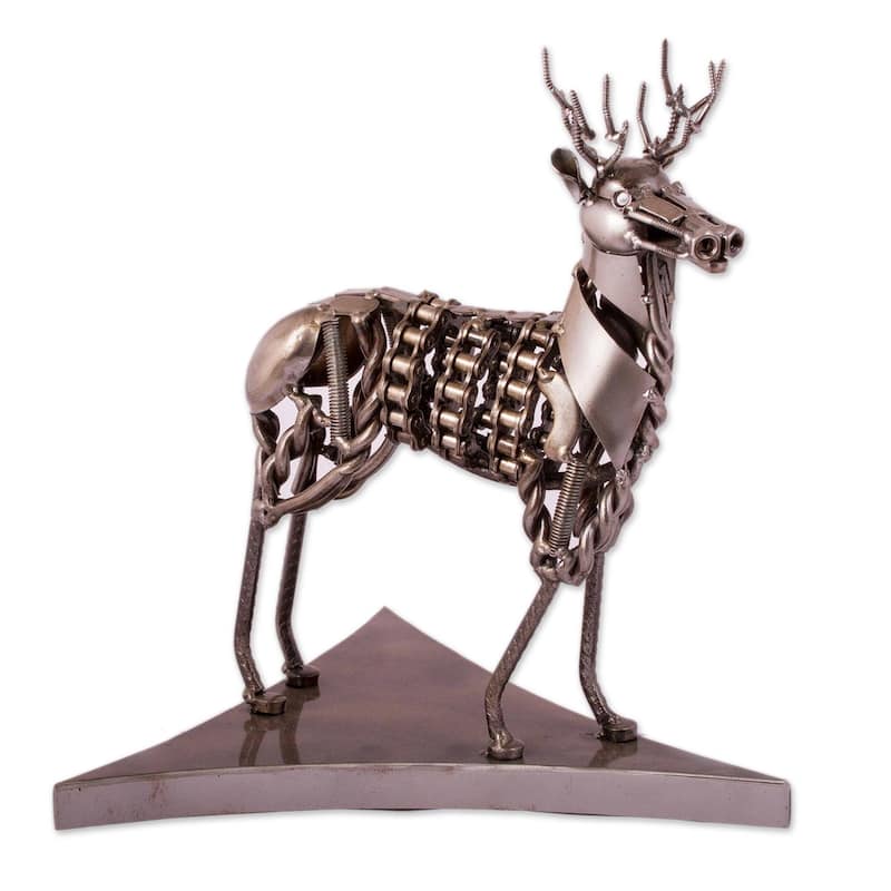 Novica Handmade Mechanical Deer Recycled Auto Part Sculpture
