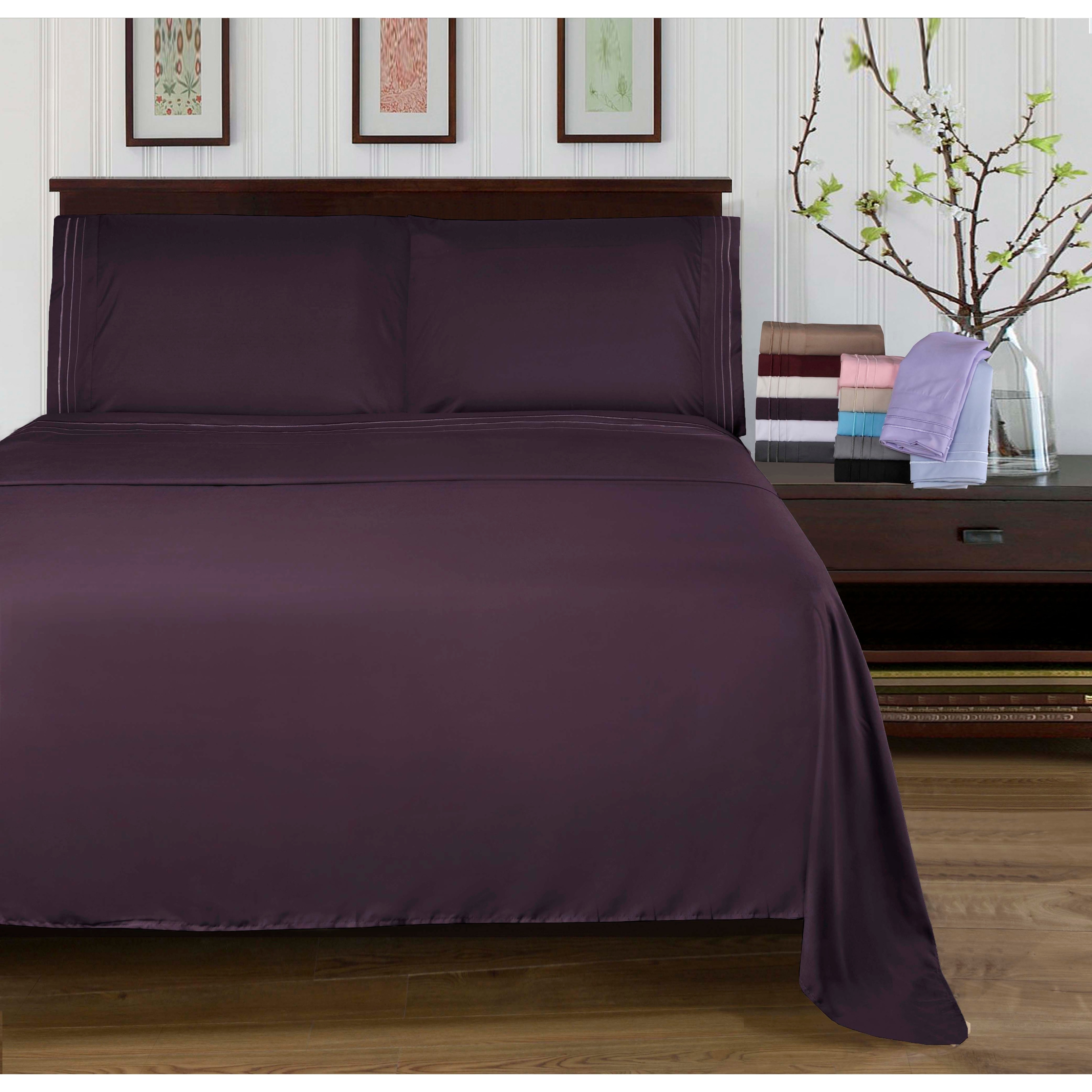 Superior Wrinkle-resistant Embroidered Microfiber Deep Sheet Set