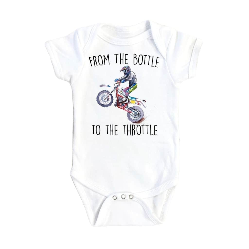 Dirt Bike Thorttle - Baby Boy Girl Clothes Infant Bodysuit Funny Cute Newborn