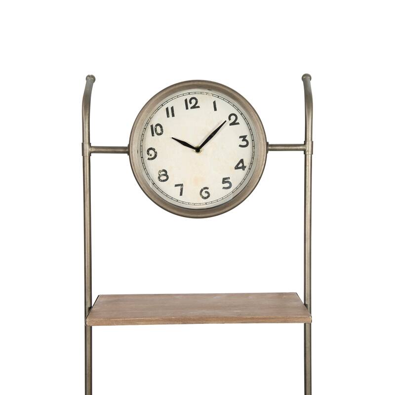 Wall Clock with Shelves and Hooks