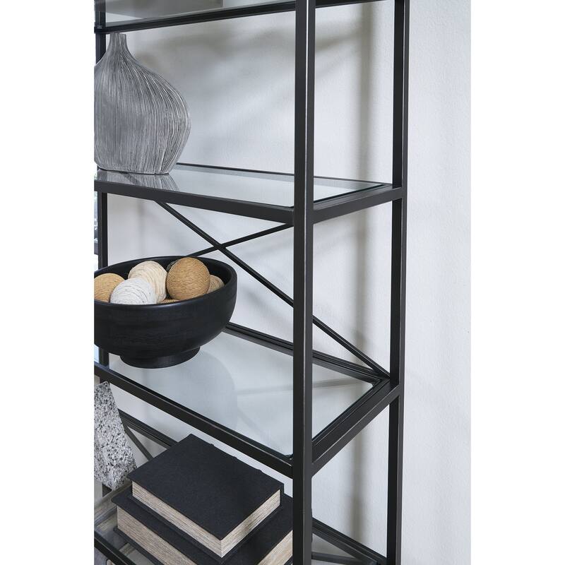 Signature Design by Ashley Dakerwell Black 72" Bookcase - 36" W x 12" D x 71.88" H