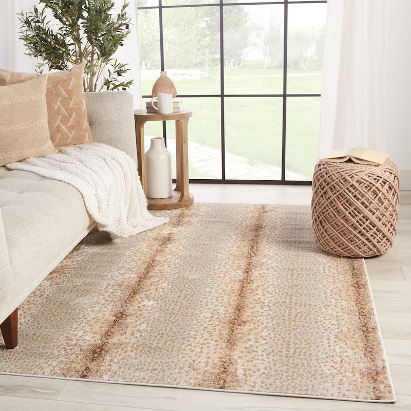 Silver Orchid Axis Animal Print Spotted Area Rug - 9'6" x 13' - Tan/Gray