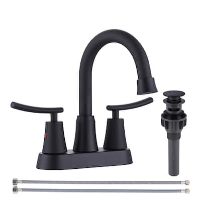 WOWOW 4 in. Double Handle Centerset Bathroom Sink Faucet