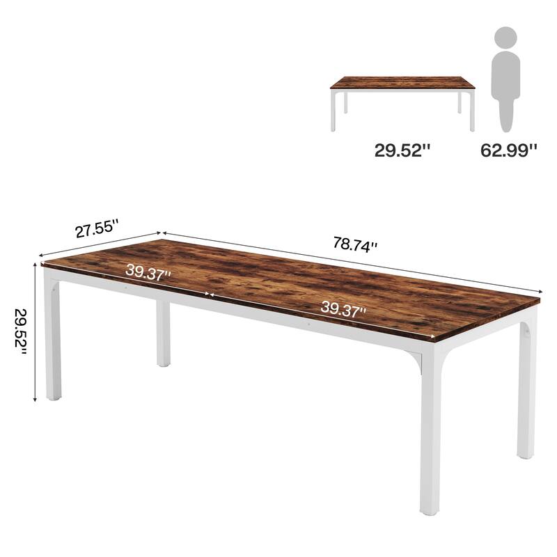 78.7-inch Long Kitchen Dining Table for 6-8