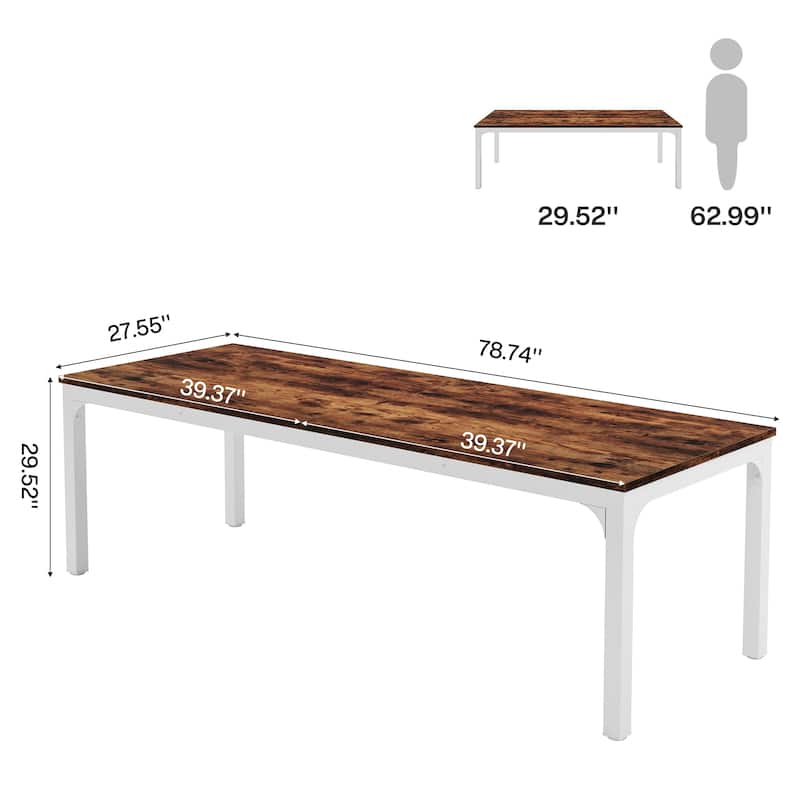 78.74 inch Extra Long 2 Person Double Computer Desk for Home Office