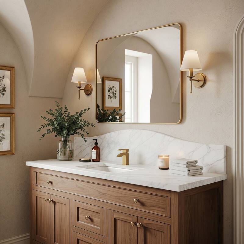 Single Handle Single Hole Waterfall Bathroom Faucet with Pop‑Up Drain