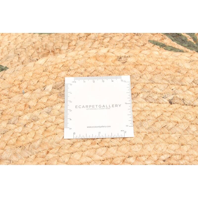 ECARPETGALLERY Braided Weave Palas Denizli Tan Jute Rug - 3'0 x 3'0