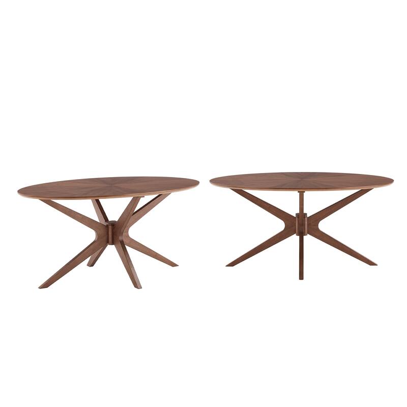 Vilnius Walnut Finish Oval 5-Piece Dining Set