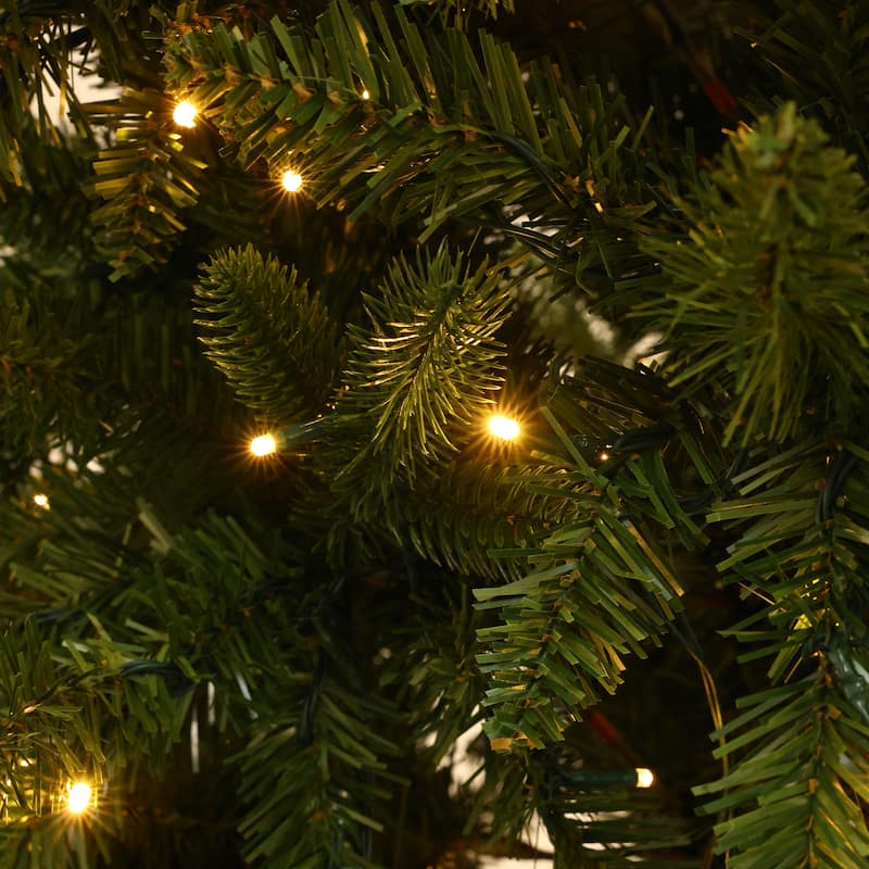 7Ft Pre-Lit LED Artificial Slim Pine Christmas Tree - 84" H x 37.01" Diameter