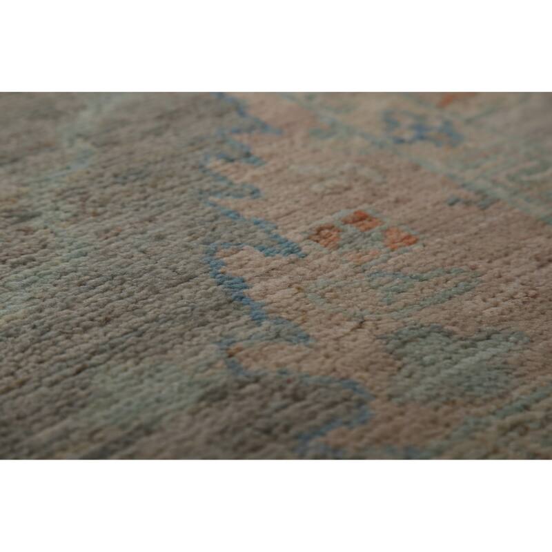 Hand Knotted Oriental 100% Wool Carpet Transitional All-Over Greys & Charcoal Oushak Area Rug - 6' 10'' X 5' 0''