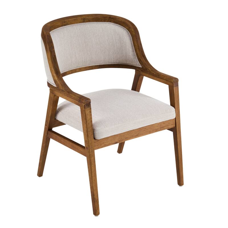 Christopher Knight Home - Harlowe Mid-Century Modern Upholstered Dining Chairs Set of 2 with Solid Ruberwood Legs