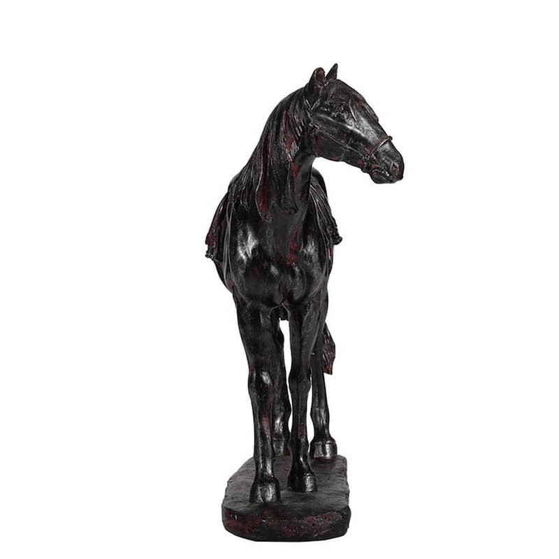 Don 10 Inch Horse Figurine Sculpture, Handmade Table Accent Brown Polyresin