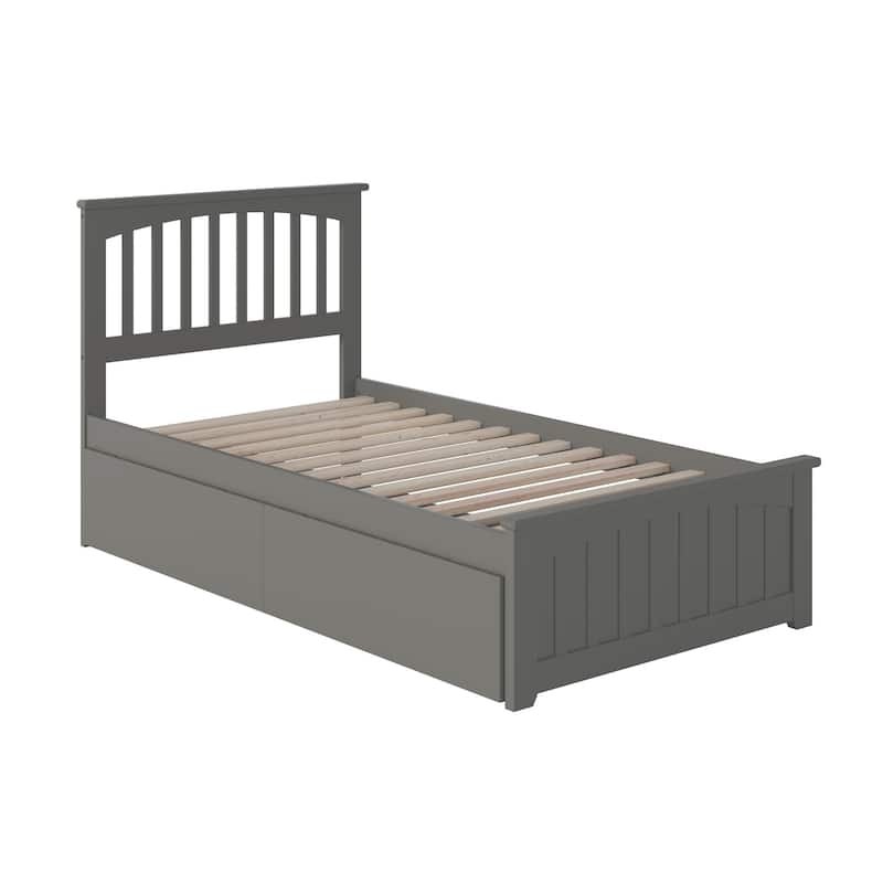Modern Platform Bed with Footboard & Drawers - Minimalist Design, Under Bed Storage Solution